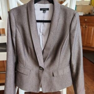 Ann Taylor-Brown Textured One Button Blazer- Size 6